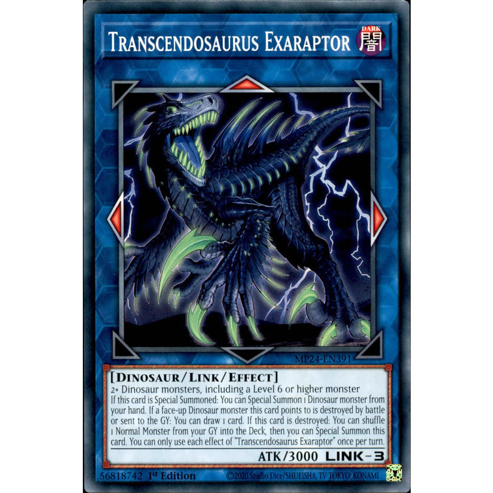 Transcendosaurus Exaraptor MP24-EN391 Yu-Gi-Oh! Card from the Mega Tin 2024 Mega Pack Set