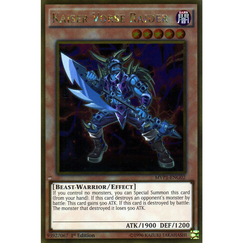 Kaiser Vorse Raider MVP1-ENG02 Yu-Gi-Oh! Card from the The Dark Side of Dimensions Movie Gold Edition Set