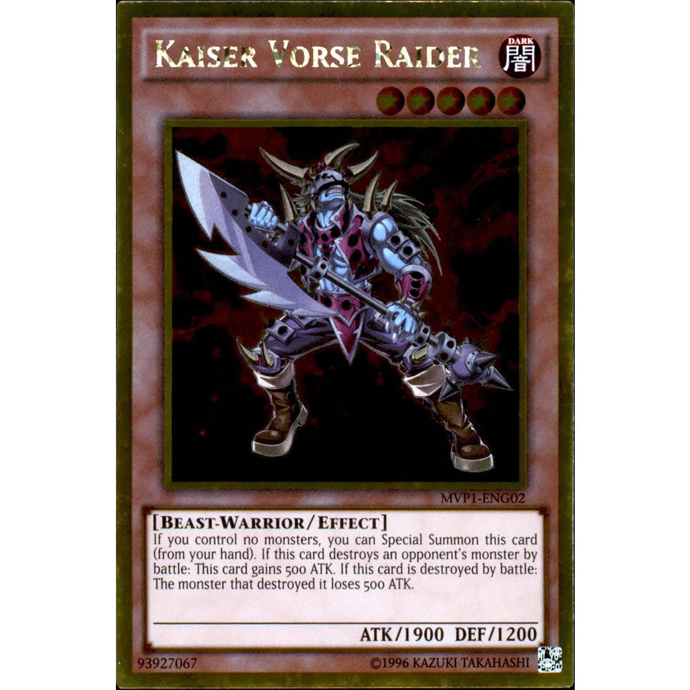 Kaiser Vorse Raider MVP1-ENG02 Yu-Gi-Oh! Card from the The Dark Side of Dimensions Movie Gold Edition Set