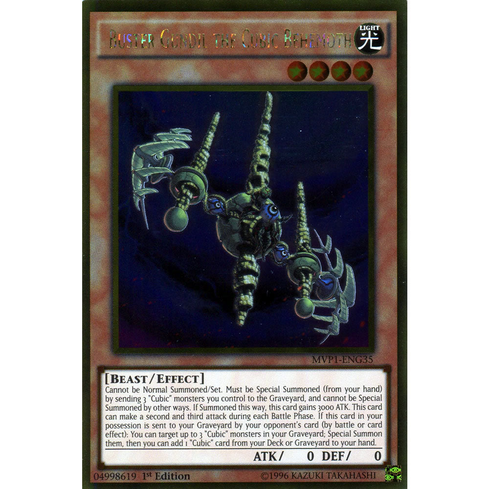 Buster Gundil the Cubic Behemoth MVP1-ENG35 Yu-Gi-Oh! Card from the The Dark Side of Dimensions Movie Gold Edition Set