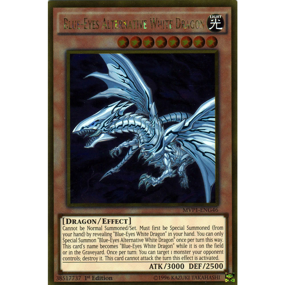 Blue-Eyes Alternative White Dragon MVP1-ENG46 Yu-Gi-Oh! Card from the The Dark Side of Dimensions Movie Gold Edition Set