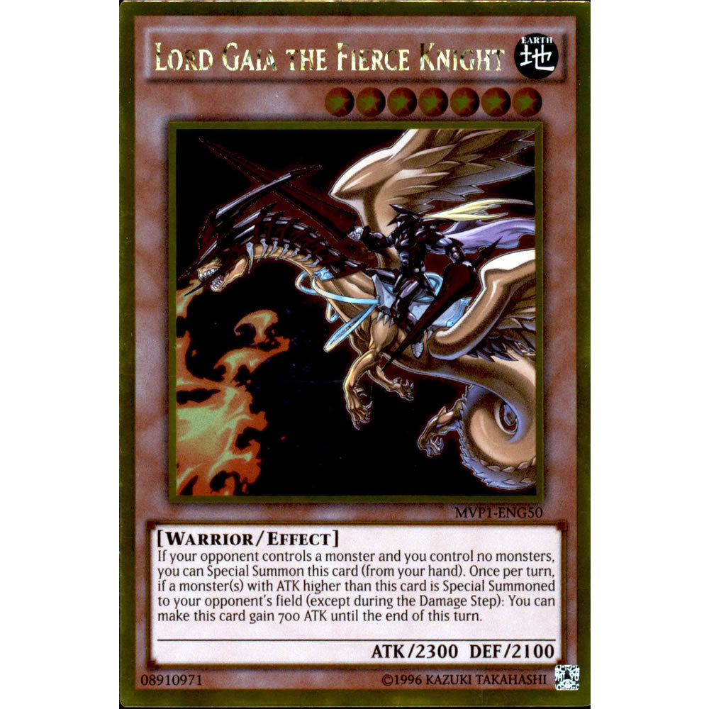 Lord Gaia the Fierce Knight MVP1-ENG50 Yu-Gi-Oh! Card from the The Dark Side of Dimensions Movie Gold Edition Set