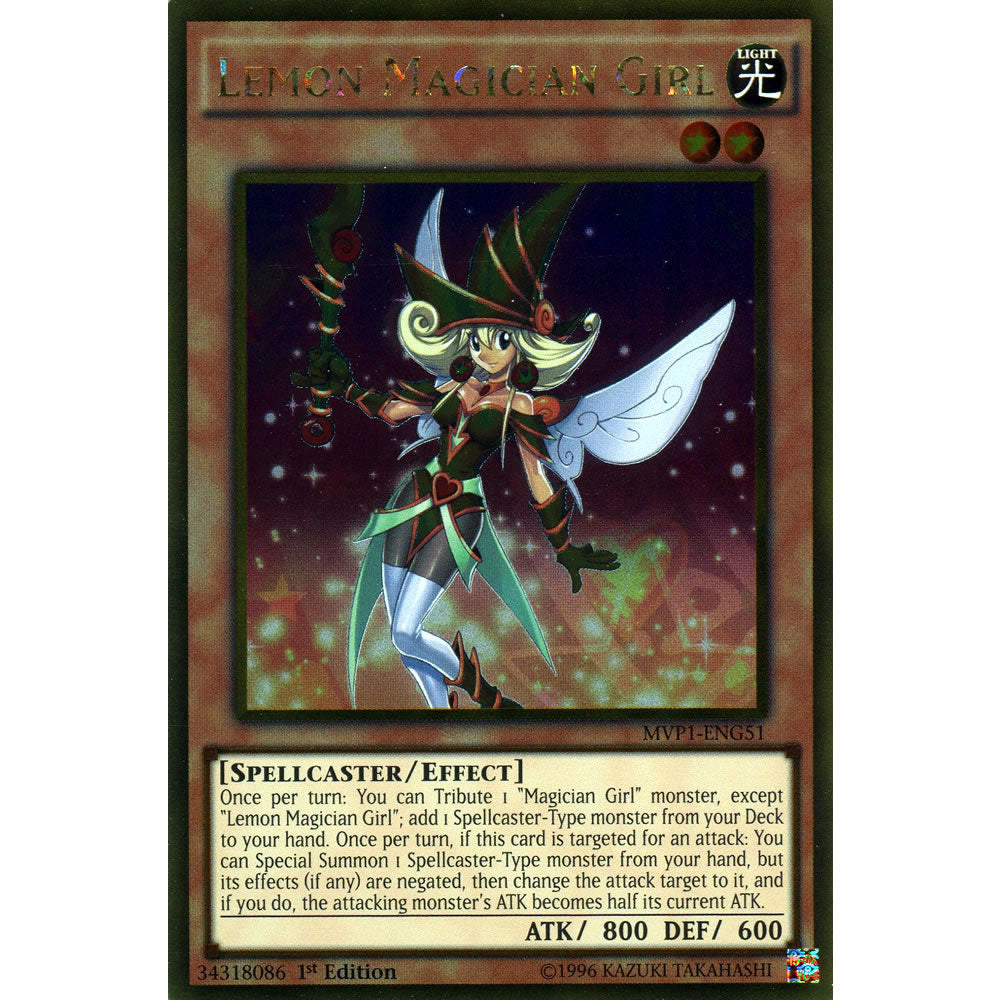 Lemon Magician Girl MVP1-ENG51 Yu-Gi-Oh! Card from the The Dark Side of Dimensions Movie Gold Edition Set