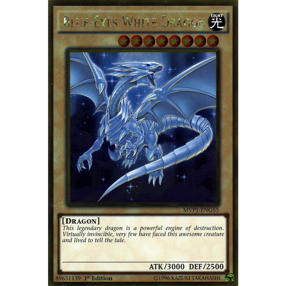 Blue-Eyes White Dragon MVP1-ENG55 Yu-Gi-Oh! Card from the The Dark Side of Dimensions Movie Gold Edition Set