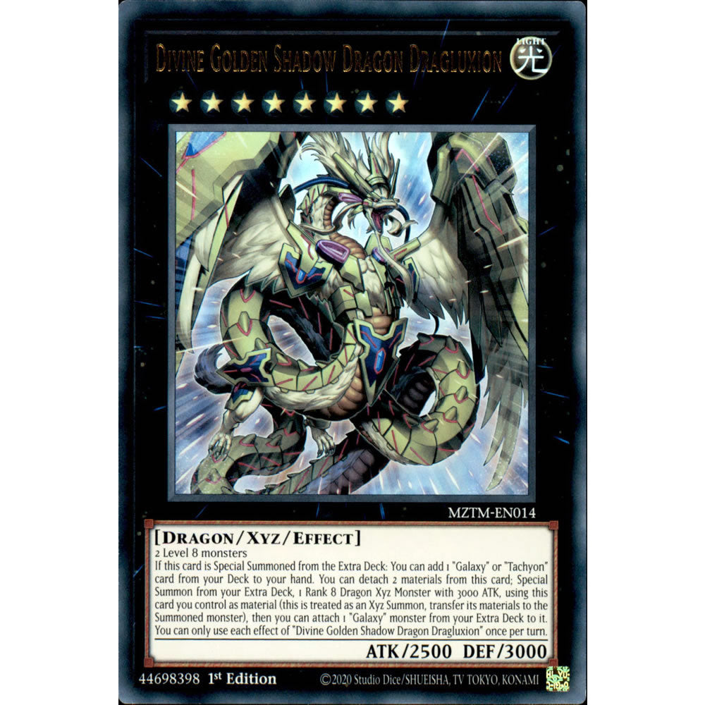 Divine Golden Shadow Dragon Dragluxion MZTM-EN014 Yu-Gi-Oh! Card from the Maze of the Master Set