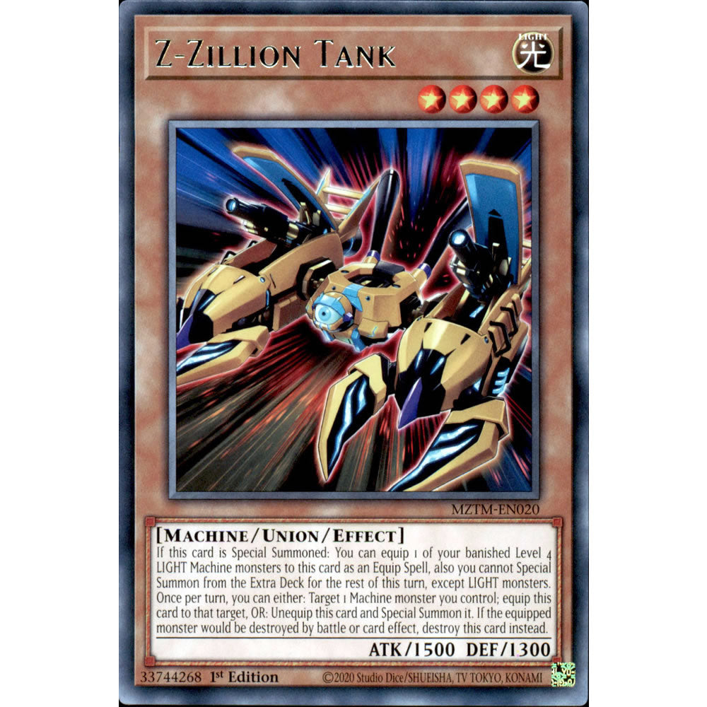 Z-Zillion Tank MZTM-EN020 Yu-Gi-Oh! Card from the Maze of the Master Set