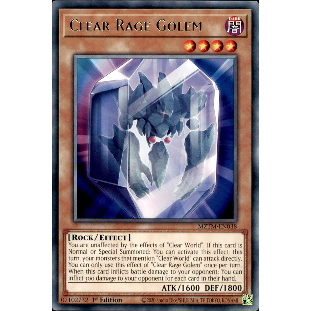 Clear Rage Golem MZTM-EN038 Yu-Gi-Oh! Card from the Maze of the Master Set