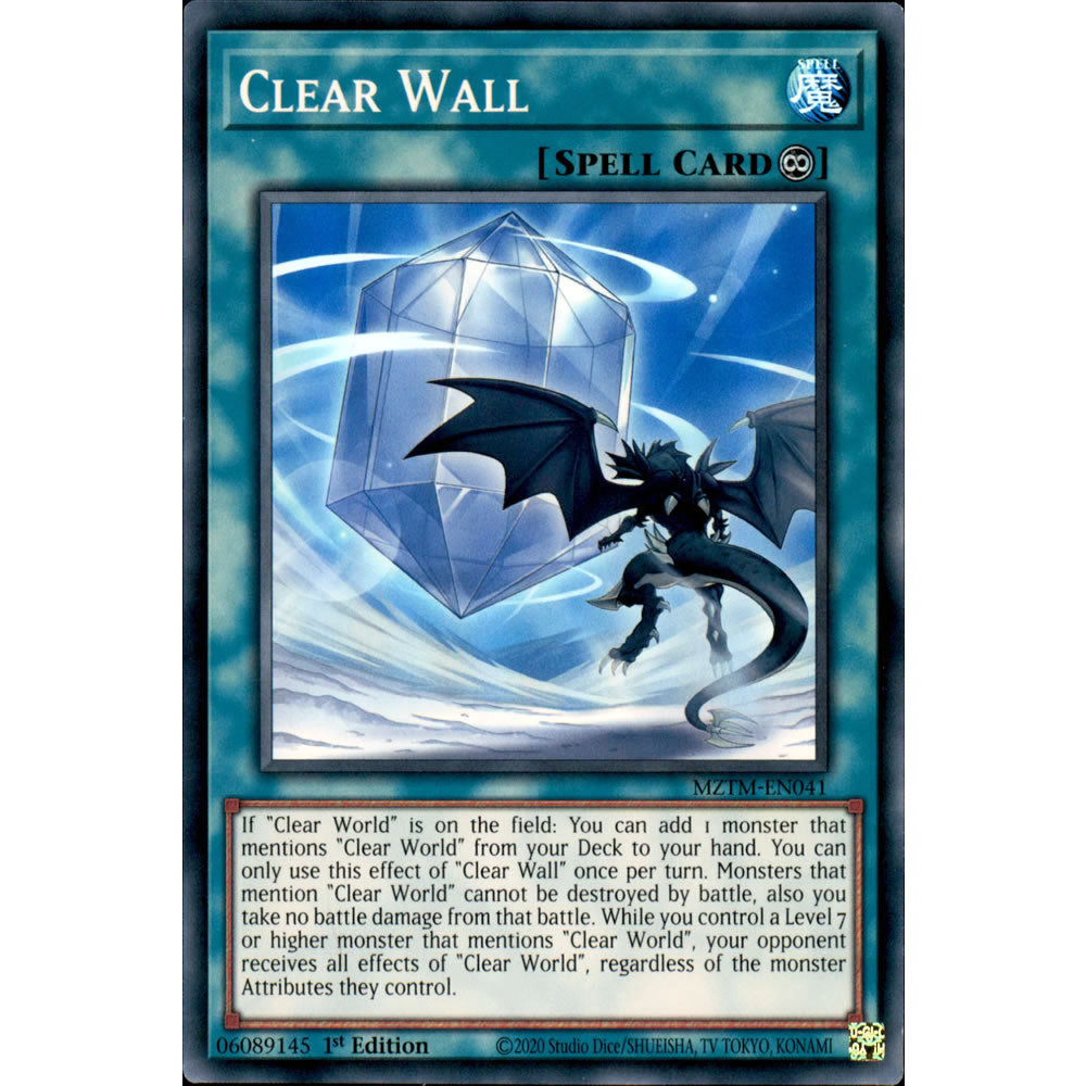 Clear Wall MZTM-EN041 Yu-Gi-Oh! Card from the Maze of the Master Set