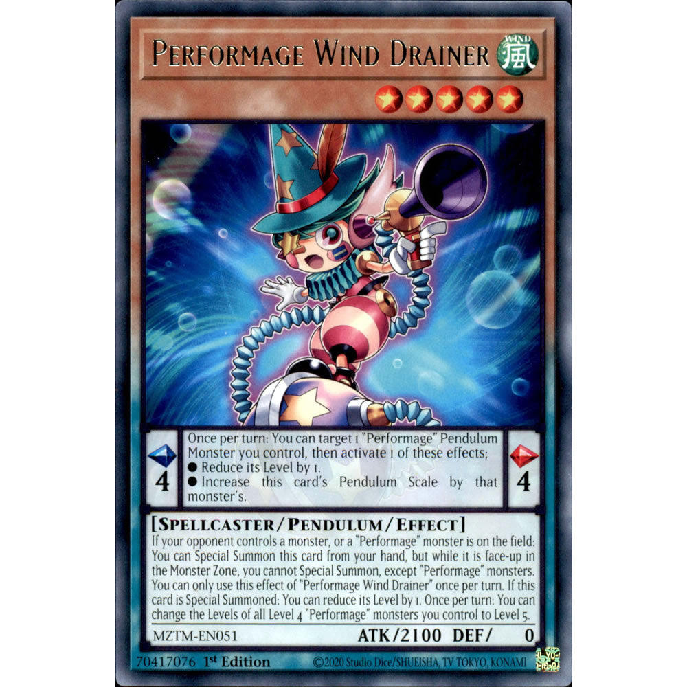 Performage Wind Drainer MZTM-EN051 Yu-Gi-Oh! Card from the Maze of the Master Set