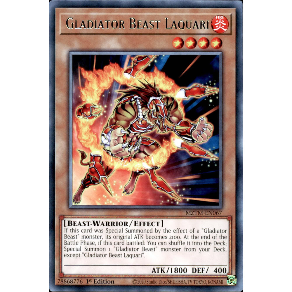 Gladiator Beast Laquari MZTM-EN067 Yu-Gi-Oh! Card from the Maze of the Master Set