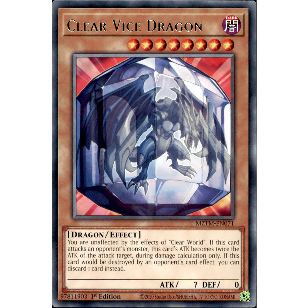 Clear Vice Dragon MZTM-EN071 Yu-Gi-Oh! Card from the Maze of the Master Set