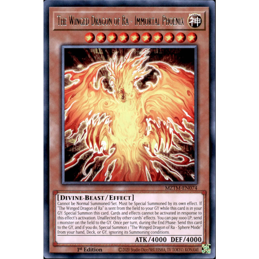 The Winged Dragon of Ra - Immortal Phoenix MZTM-EN074 Yu-Gi-Oh! Card from the Maze of the Master Set