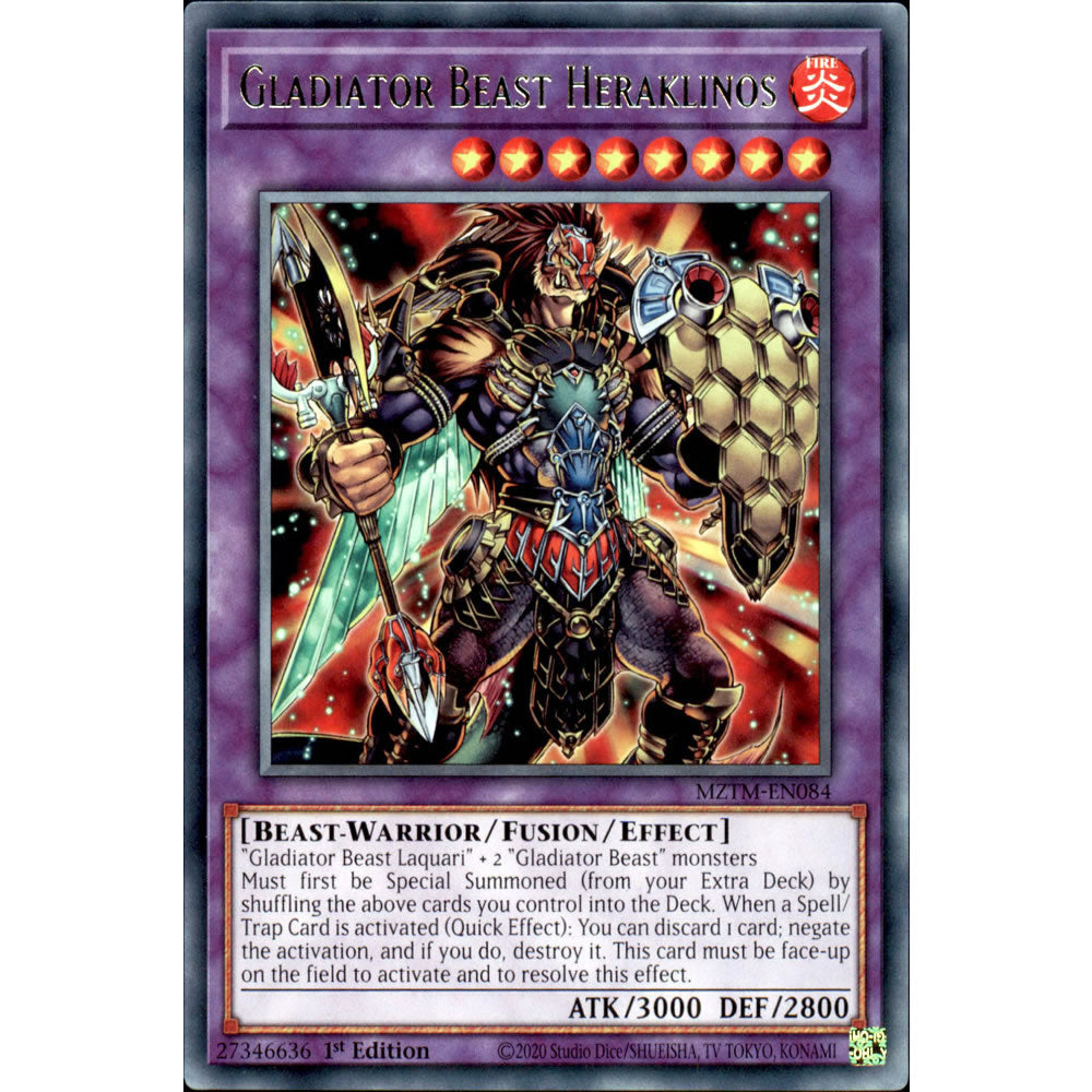 Gladiator Beast Heraklinos MZTM-EN084 Yu-Gi-Oh! Card from the Maze of the Master Set