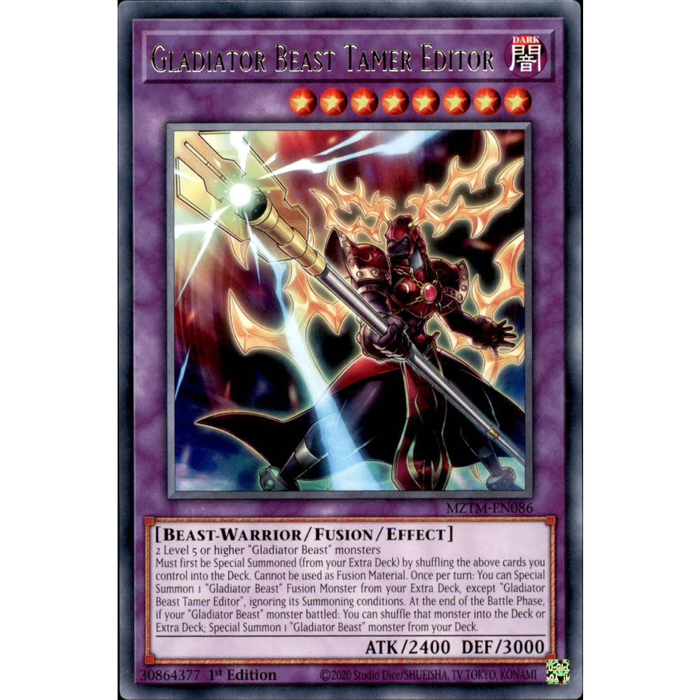 Gladiator Beast Tamer Editor MZTM-EN086 Yu-Gi-Oh! Card from the Maze of the Master Set