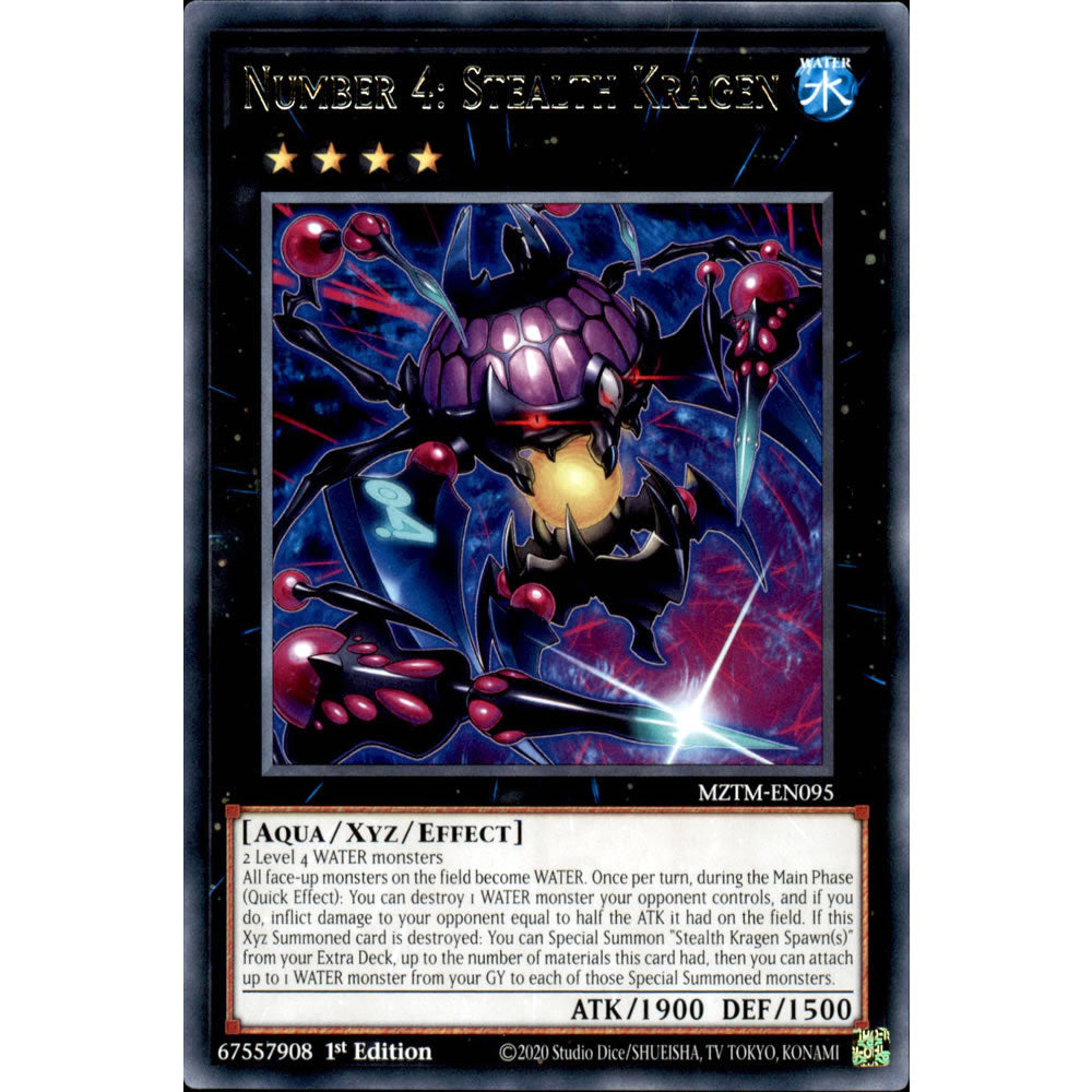 Number 4: Stealth Kragen MZTM-EN095 Yu-Gi-Oh! Card from the Maze of the Master Set