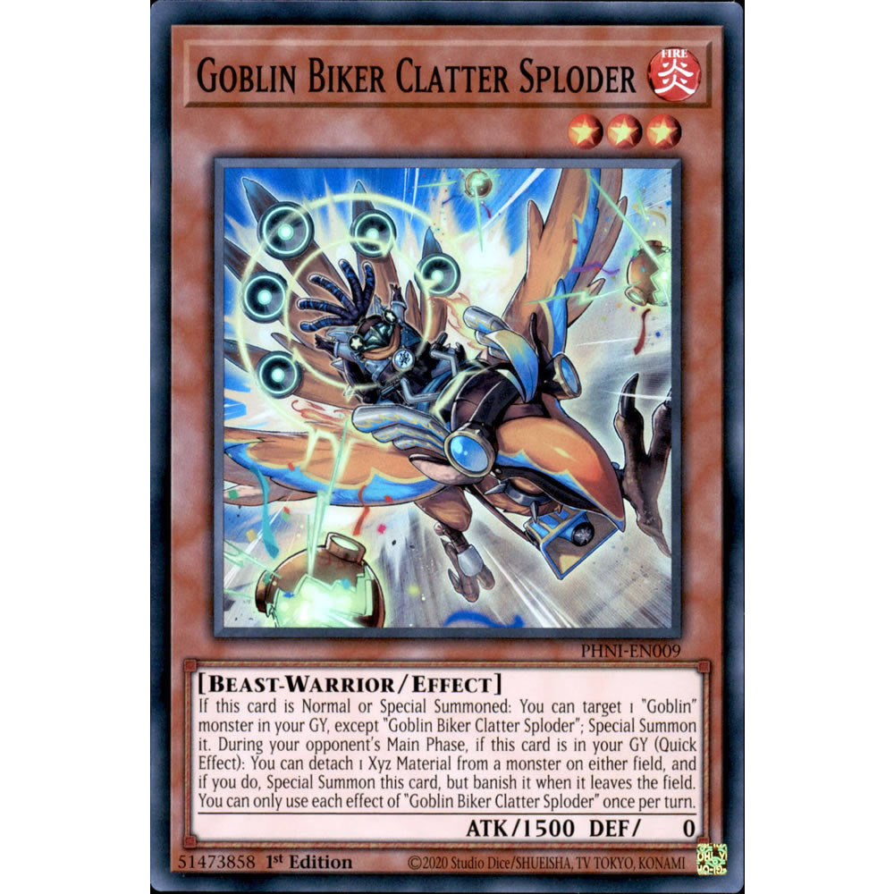 Goblin Biker Clatter Sploder PHNI-EN009 Yu-Gi-Oh! Card from the Phantom Nightmare Set