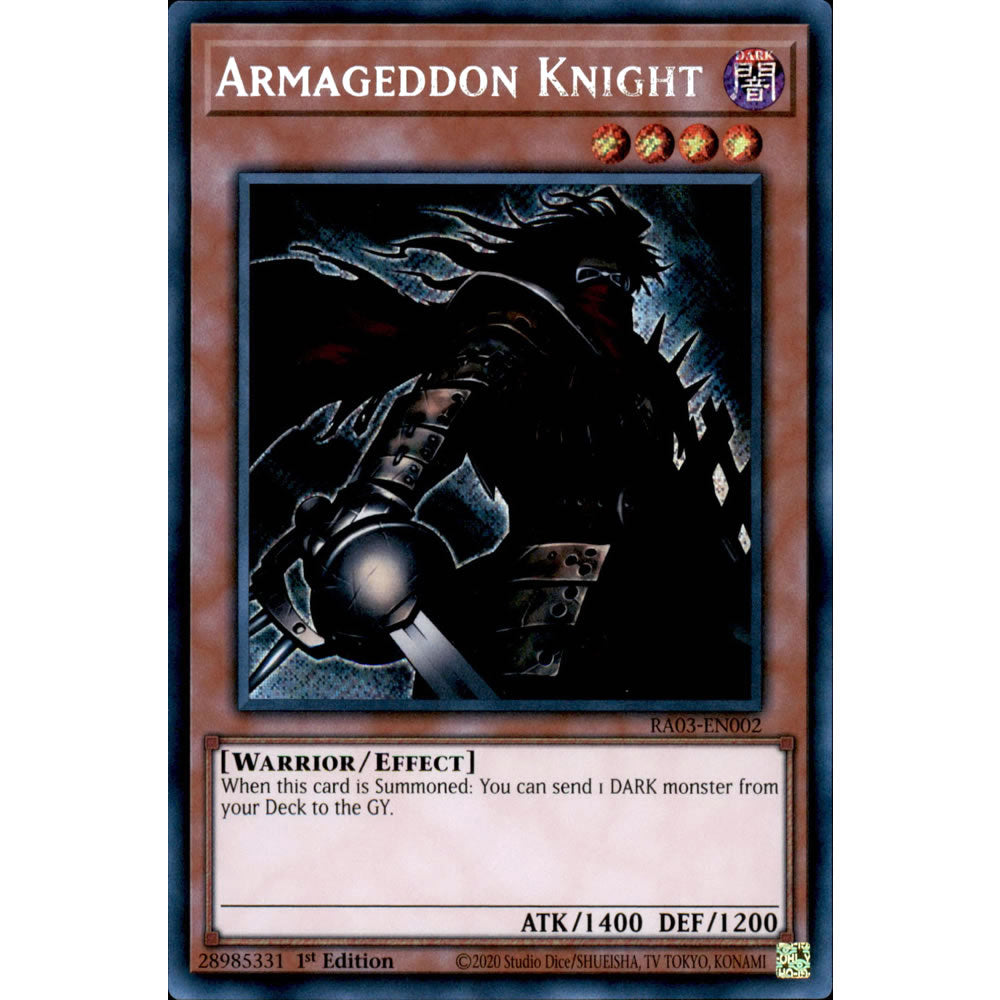 Armageddon Knight RA03-EN002 Yu-Gi-Oh! Card from the Quarter Century Bonanza Set