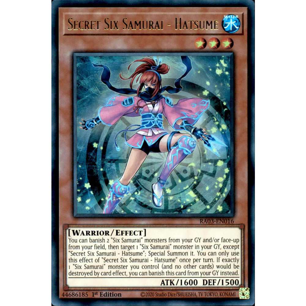 Secret Six Samurai - Hatsume RA03-EN016 Yu-Gi-Oh! Card from the Quarter Century Bonanza Set