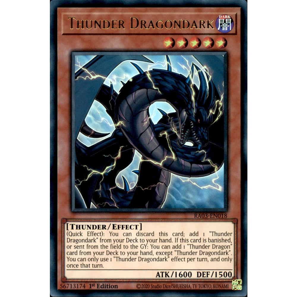 Thunder Dragondark RA03-EN018 Yu-Gi-Oh! Card from the Quarter Century Bonanza Set