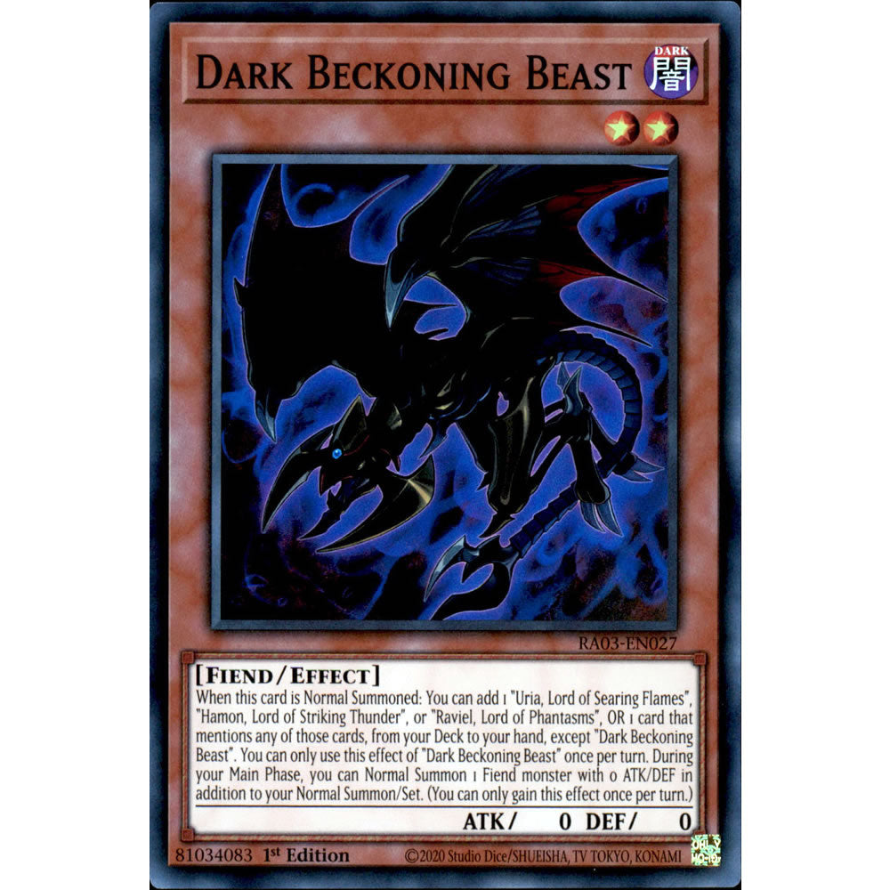 Dark Beckoning Beast RA03-EN027 Yu-Gi-Oh! Card from the Quarter Century Bonanza Set