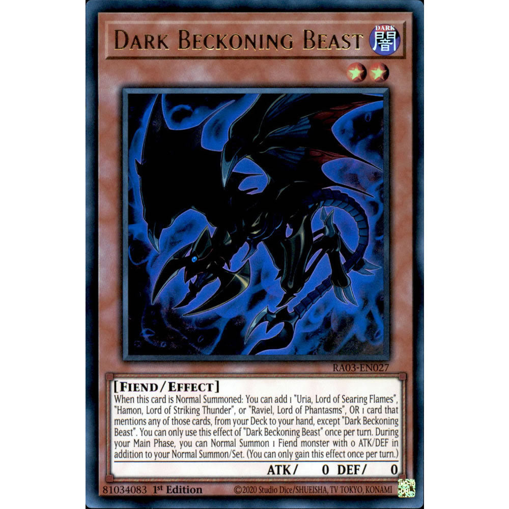 Dark Beckoning Beast RA03-EN027 Yu-Gi-Oh! Card from the Quarter Century Bonanza Set