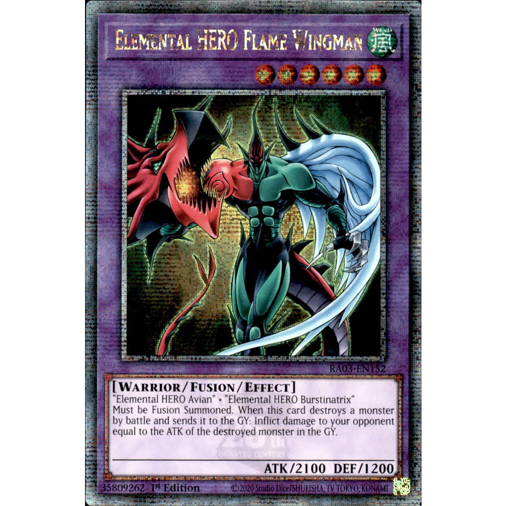 Elemental HERO Flame Wingman RA03-EN152 Yu-Gi-Oh! Card from the Quarter Century Bonanza Set