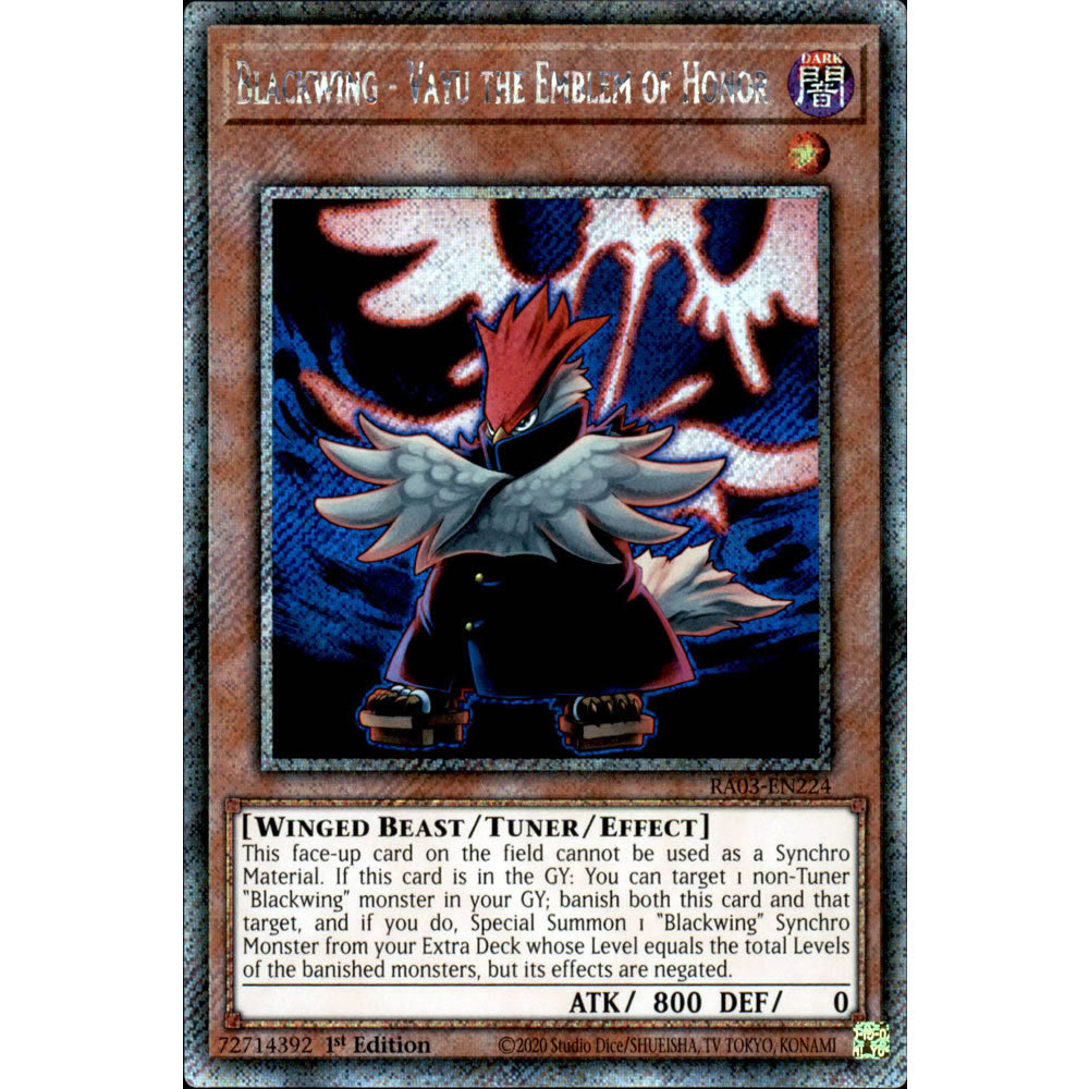 Blackwing - Vayu the Emblem of Honor RA03-EN224 Yu-Gi-Oh! Card from the Quarter Century Bonanza Set