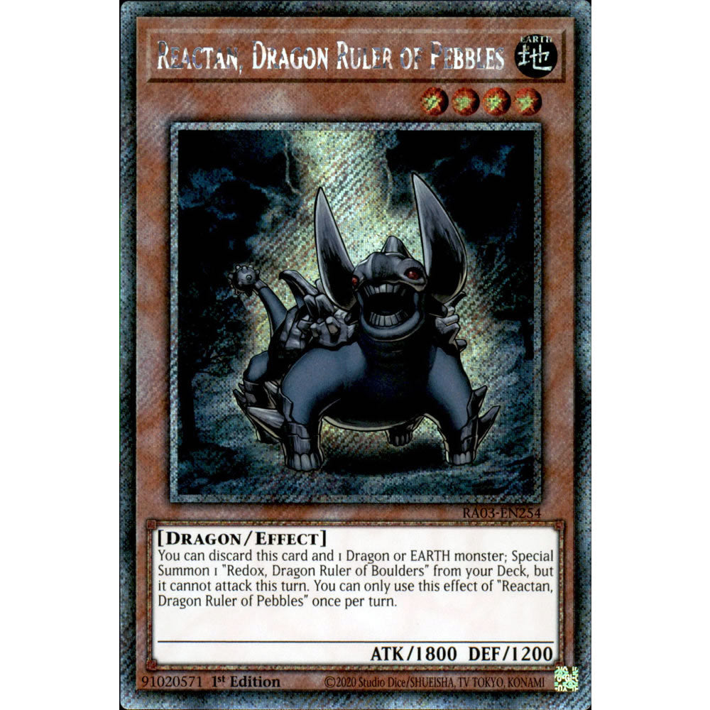 Reactan, Dragon Ruler of Pebbles RA03-EN254 Yu-Gi-Oh! Card from the Quarter Century Bonanza Set