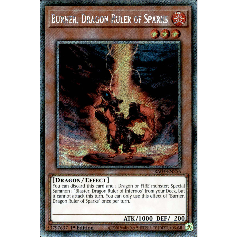 Burner, Dragon Ruler of Sparks RA03-EN256 Yu-Gi-Oh! Card from the Quarter Century Bonanza Set