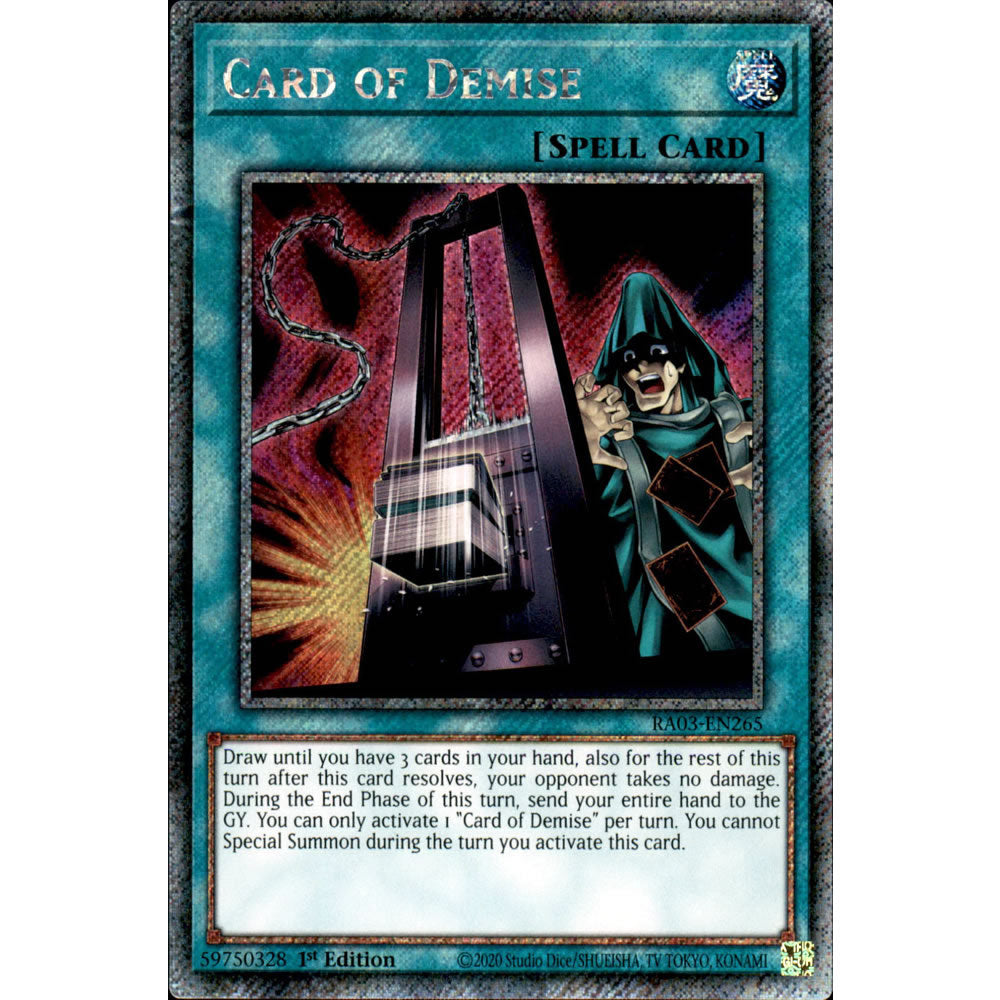 Card of Demise RA03-EN265 Yu-Gi-Oh! Card from the Quarter Century Bonanza Set