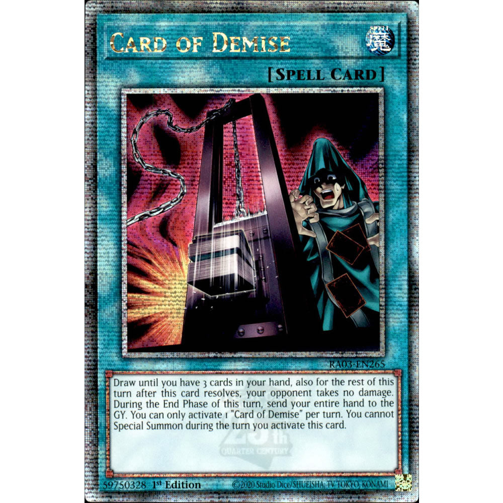 Card of Demise RA03-EN265 Yu-Gi-Oh! Card from the Quarter Century Bonanza Set