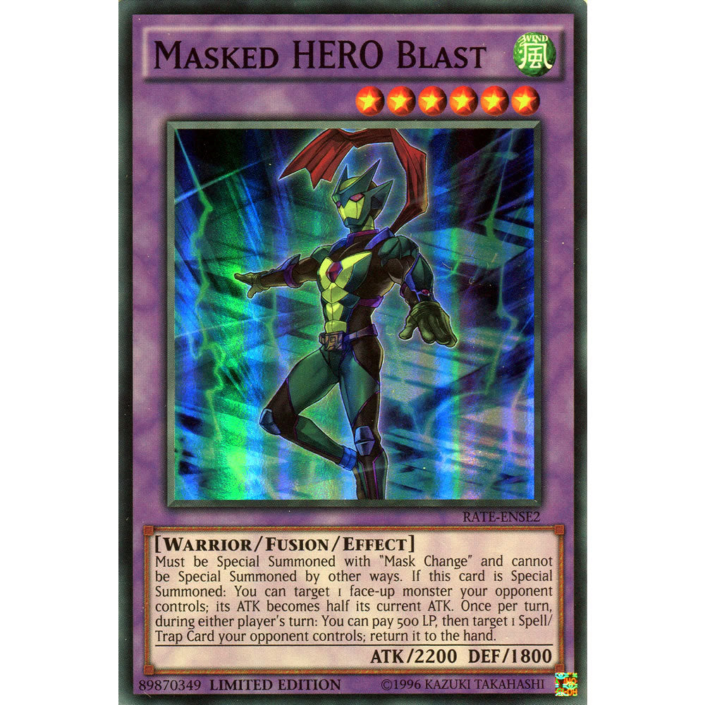 Masked HERO Blast RATE-ENSE2 Yu-Gi-Oh! Card from the Raging Tempest Special Edition Set