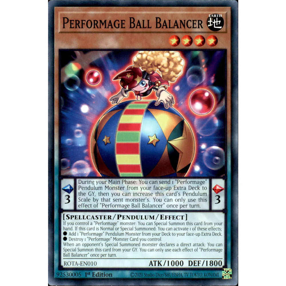 Performage Ball Balancer ROTA-EN010 Yu-Gi-Oh! Card from the Rage of the Abyss Set