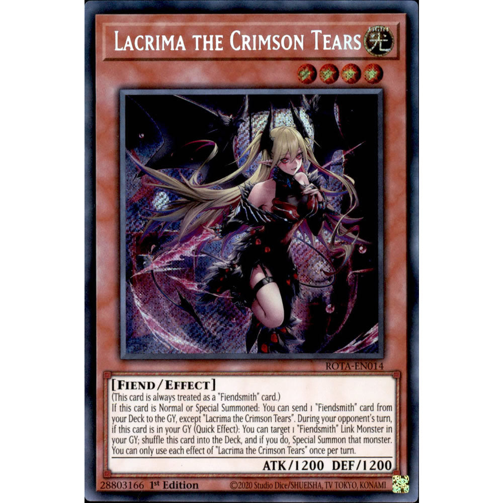 Lacrima the Crimson Tears ROTA-EN014 Yu-Gi-Oh! Card from the Rage of the Abyss Set