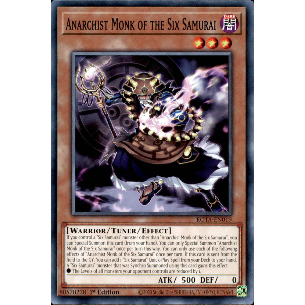 Anarchist Monk of the Six Samurai ROTA-EN019 Yu-Gi-Oh! Card from the Rage of the Abyss Set