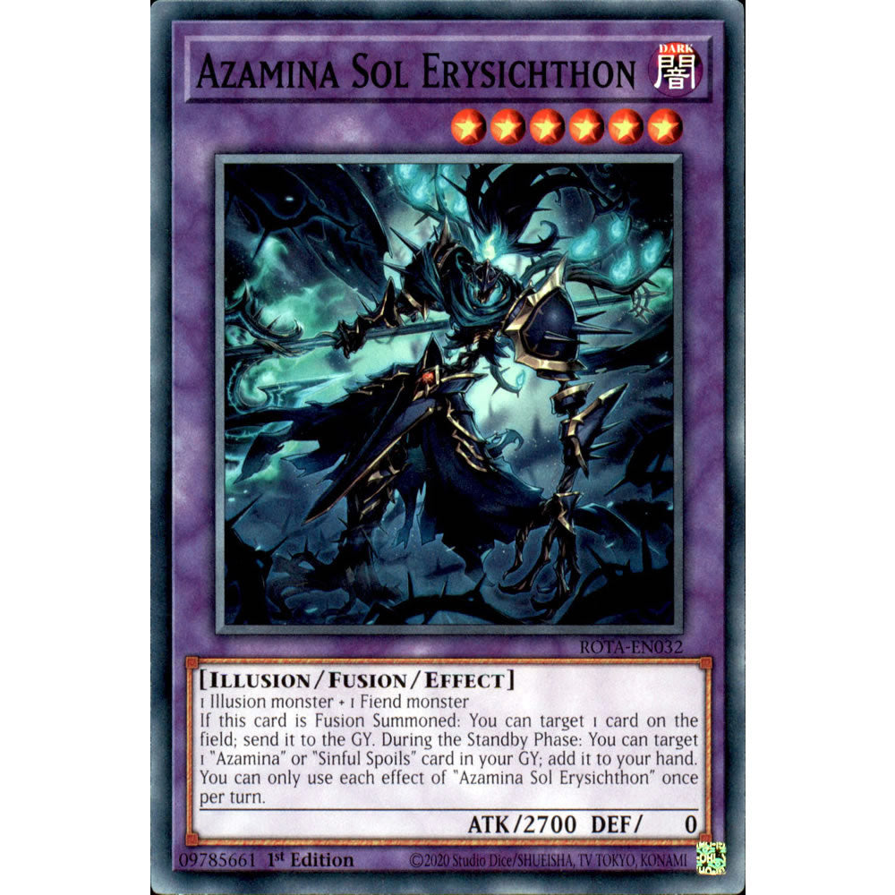 Azamina Sol Erysichthon ROTA-EN032 Yu-Gi-Oh! Card from the Rage of the Abyss Set