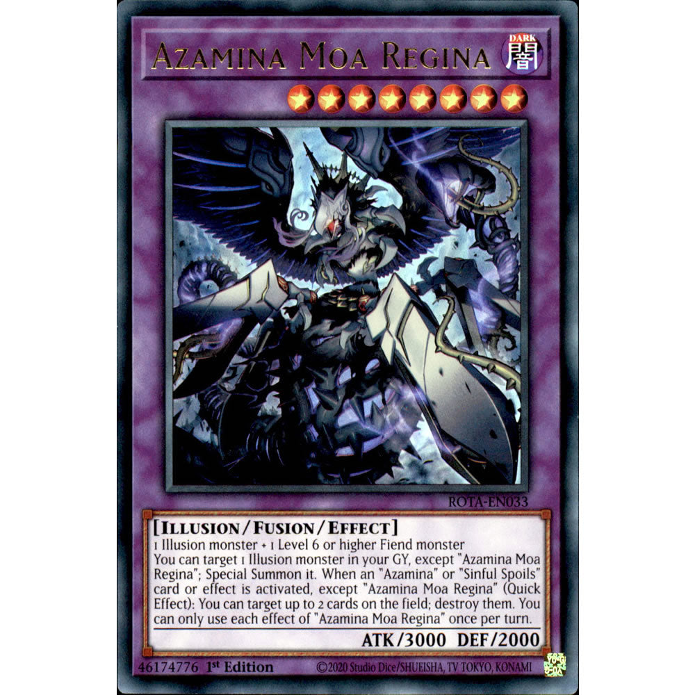 Azamina Moa Regina ROTA-EN033 Yu-Gi-Oh! Card from the Rage of the Abyss Set