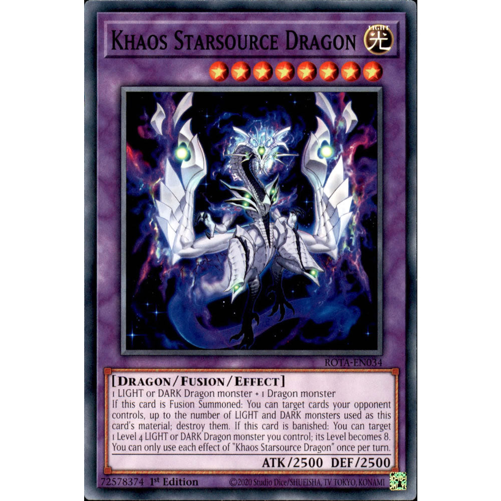 Khaos Starsource Dragon ROTA-EN034 Yu-Gi-Oh! Card from the Rage of the Abyss Set