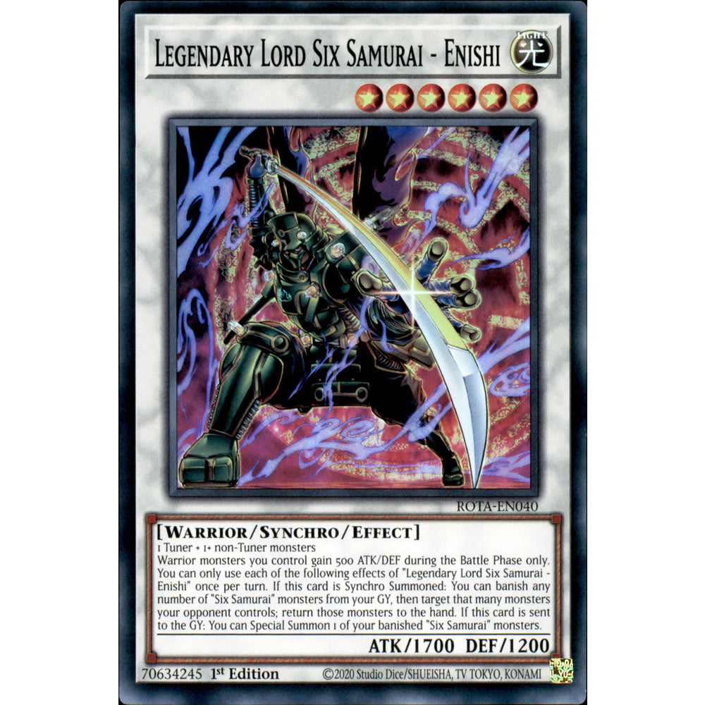 Legendary Lord Six Samurai - Enishi ROTA-EN040 Yu-Gi-Oh! Card from the Rage of the Abyss Set