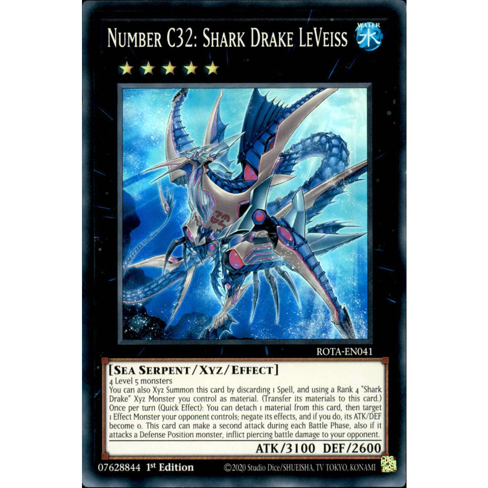 Number C32: Shark Drake LeVeiss ROTA-EN041 Yu-Gi-Oh! Card from the Rage of the Abyss Set