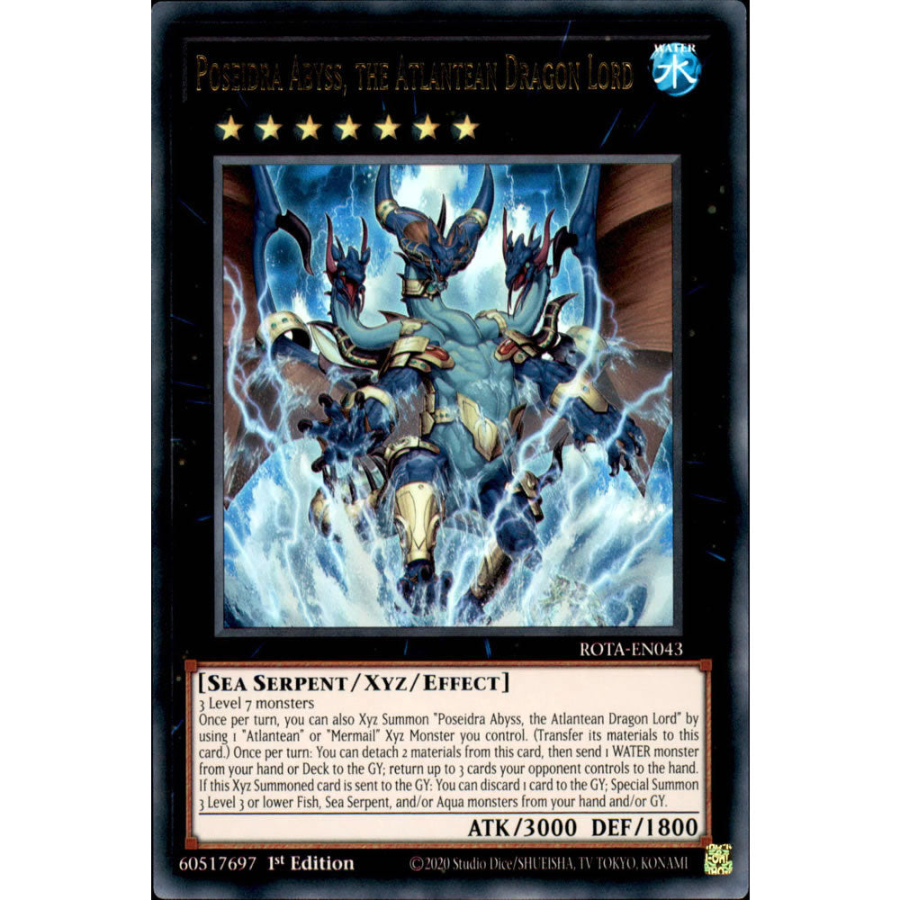 Poseidra Abyss, the Atlantean Dragon Lord ROTA-EN043 Yu-Gi-Oh! Card from the Rage of the Abyss Set