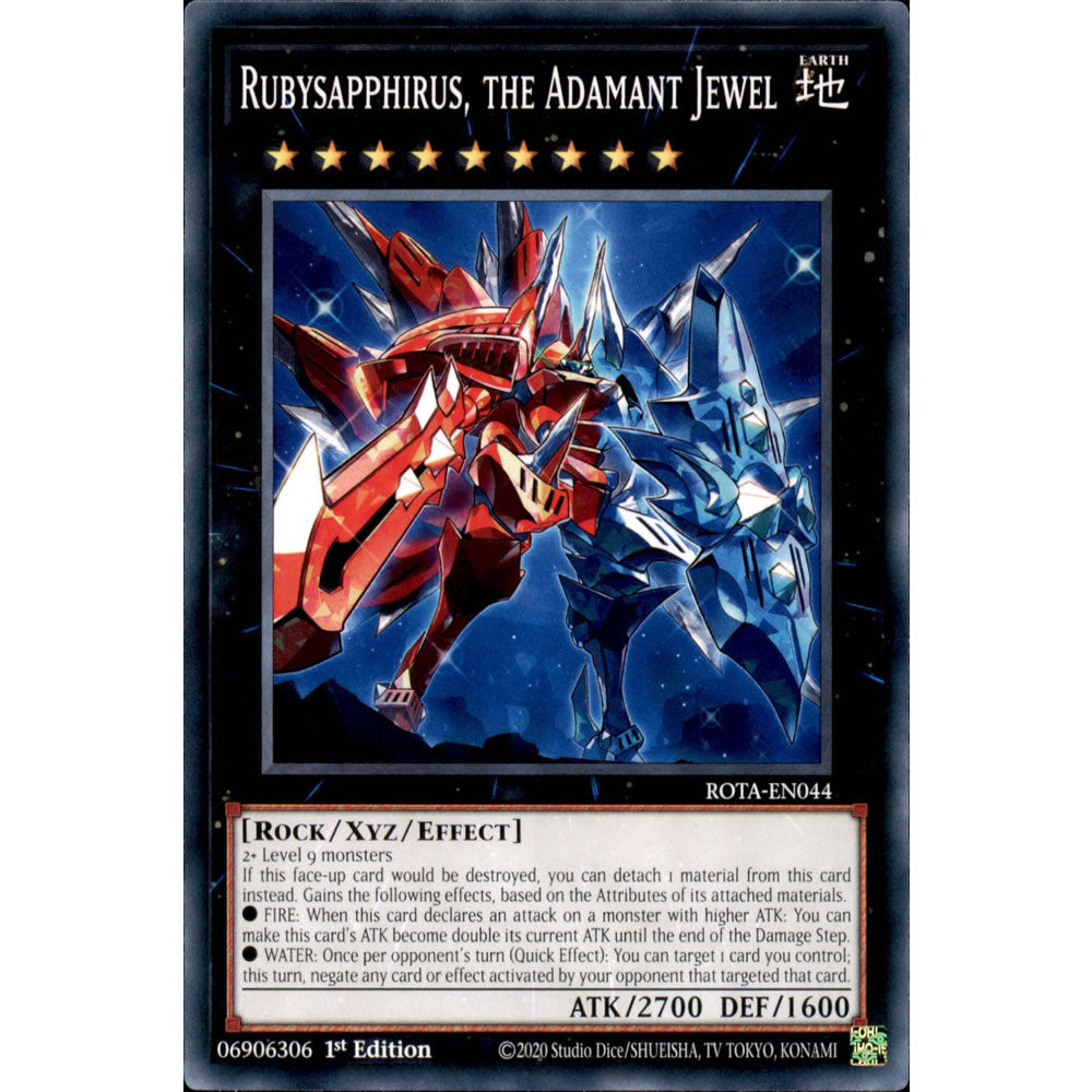 Rubysapphirus, the Adamant Jewel ROTA-EN044 Yu-Gi-Oh! Card from the Rage of the Abyss Set