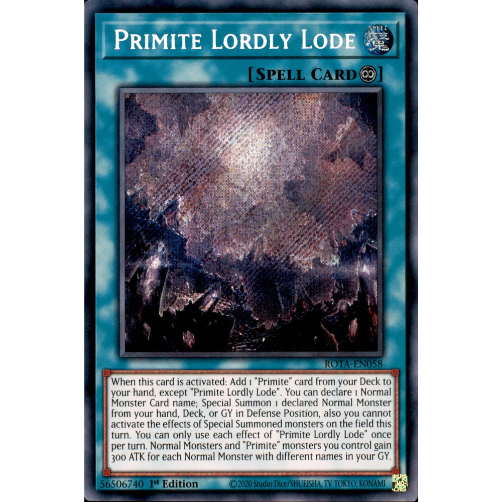 Primite Lordly Lode ROTA-EN058 Yu-Gi-Oh! Card from the Rage of the Abyss Set