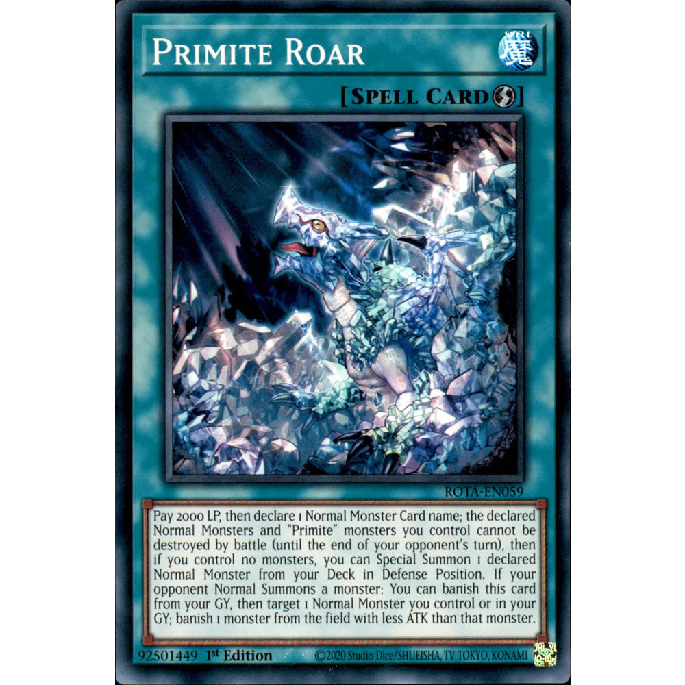 Primite Roar ROTA-EN059 Yu-Gi-Oh! Card from the Rage of the Abyss Set