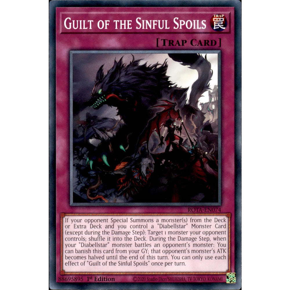 Guilt of the Sinful Spoils ROTA-EN074 Yu-Gi-Oh! Card from the Rage of the Abyss Set