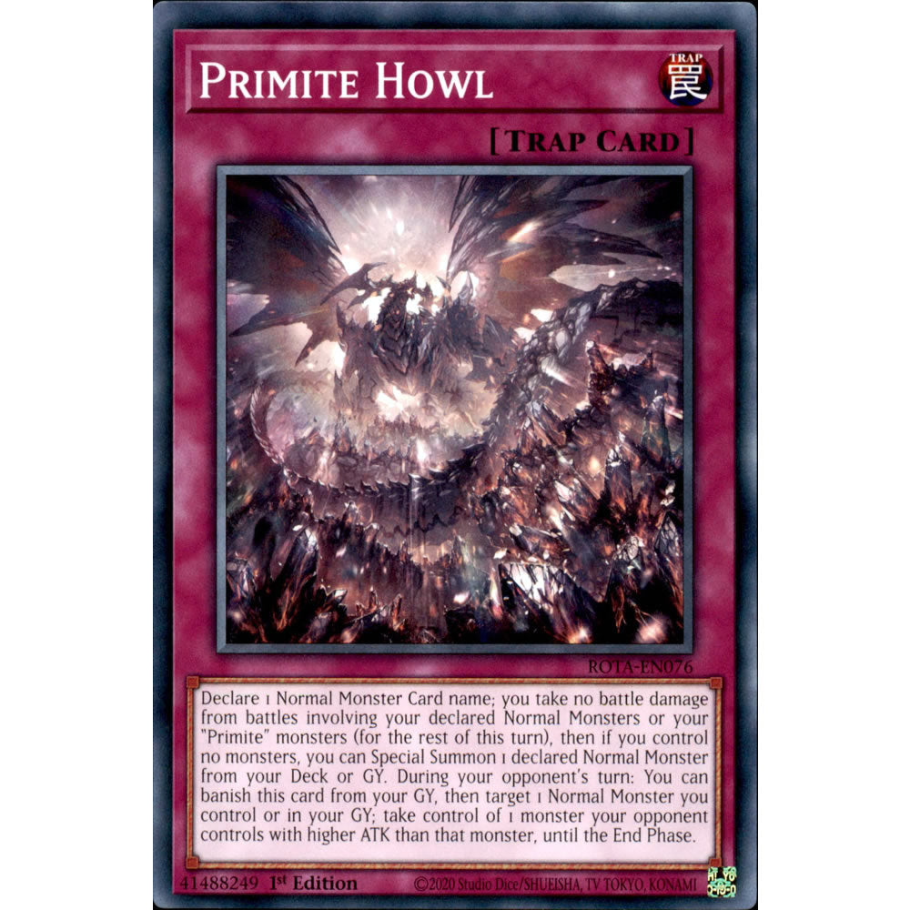 Primite Howl ROTA-EN076 Yu-Gi-Oh! Card from the Rage of the Abyss Set