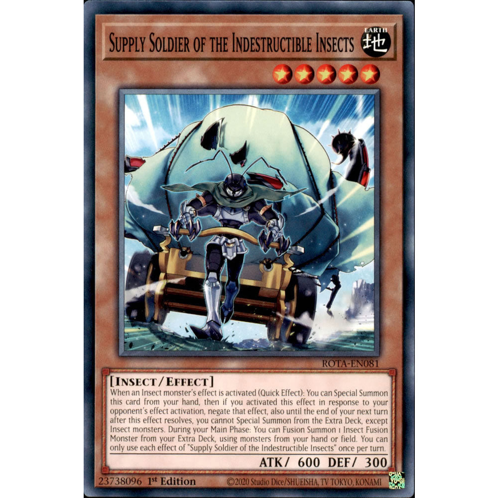 Supply Soldier of the Indestructible Insects ROTA-EN081 Yu-Gi-Oh! Card from the Rage of the Abyss Set