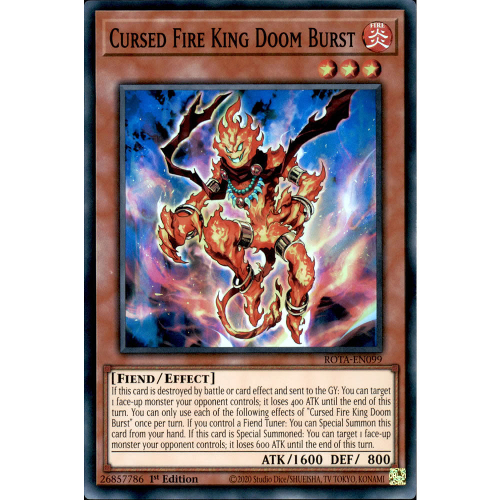 Cursed Fire King Doom Burst ROTA-EN099 Yu-Gi-Oh! Card from the Rage of the Abyss Set