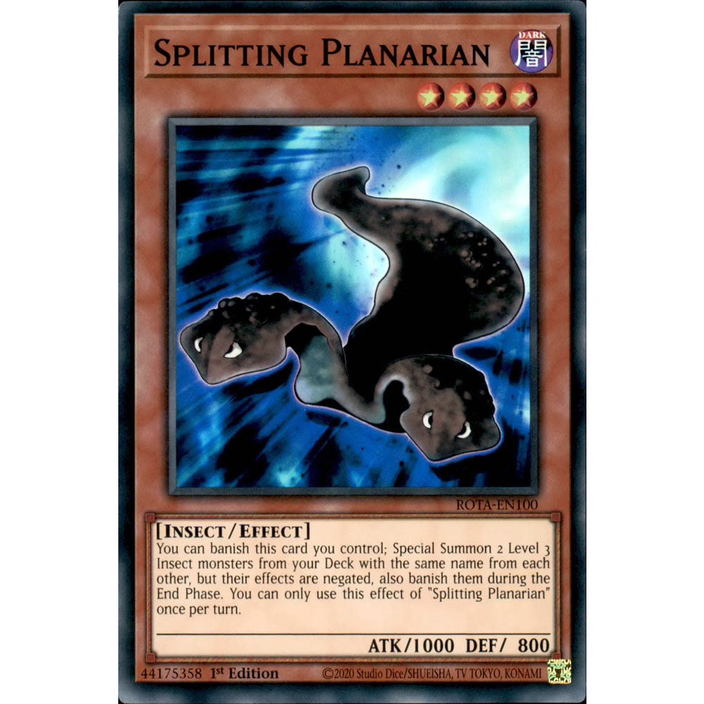 Splitting Planarian ROTA-EN100 Yu-Gi-Oh! Card from the Rage of the Abyss Set