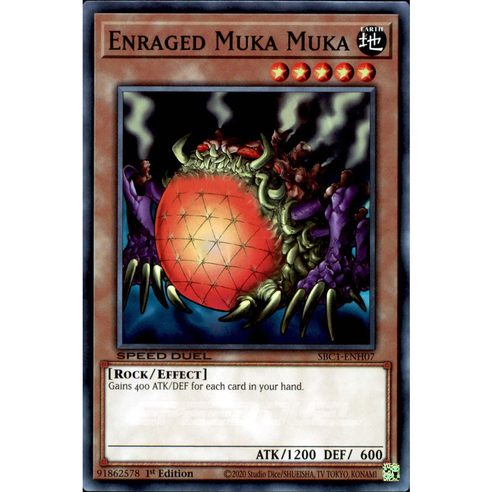 Enraged Muka Muka SBC1-ENH07 Yu-Gi-Oh! Card from the Speed Duel: Streets of Battle City Set